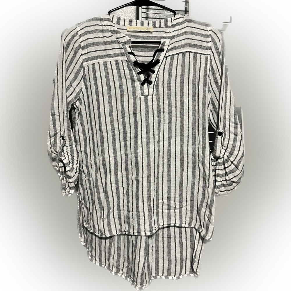 MAGNOLIA SOUTH Women/Girls Sage Striped Long Sleeve Shirt